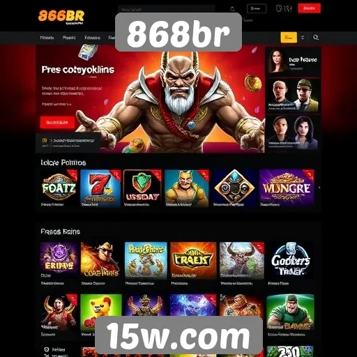 Navegação e interface do site 868br em foco